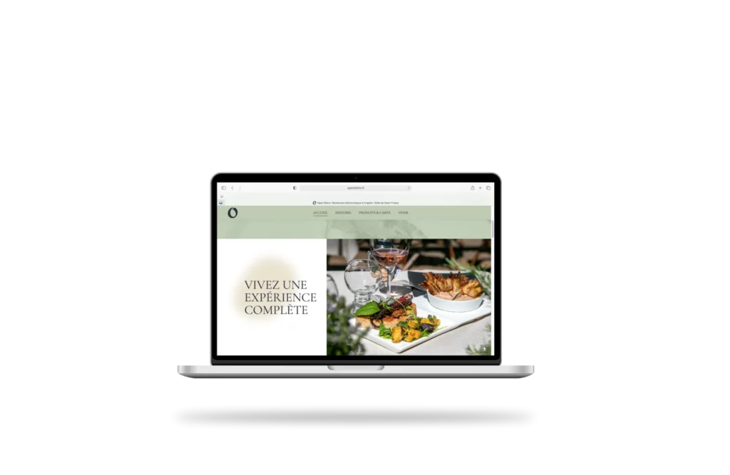 Création de site web pour l'open bistro, restaurant dans le golfe de saint-tropez