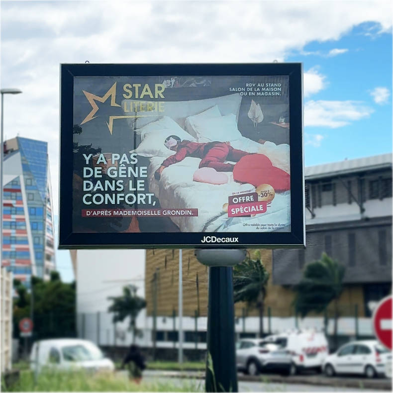 Campagne de publicité pour STAR LITERIE - entreprise de literie à La Réunion (974) pour le salon de la maison 2024