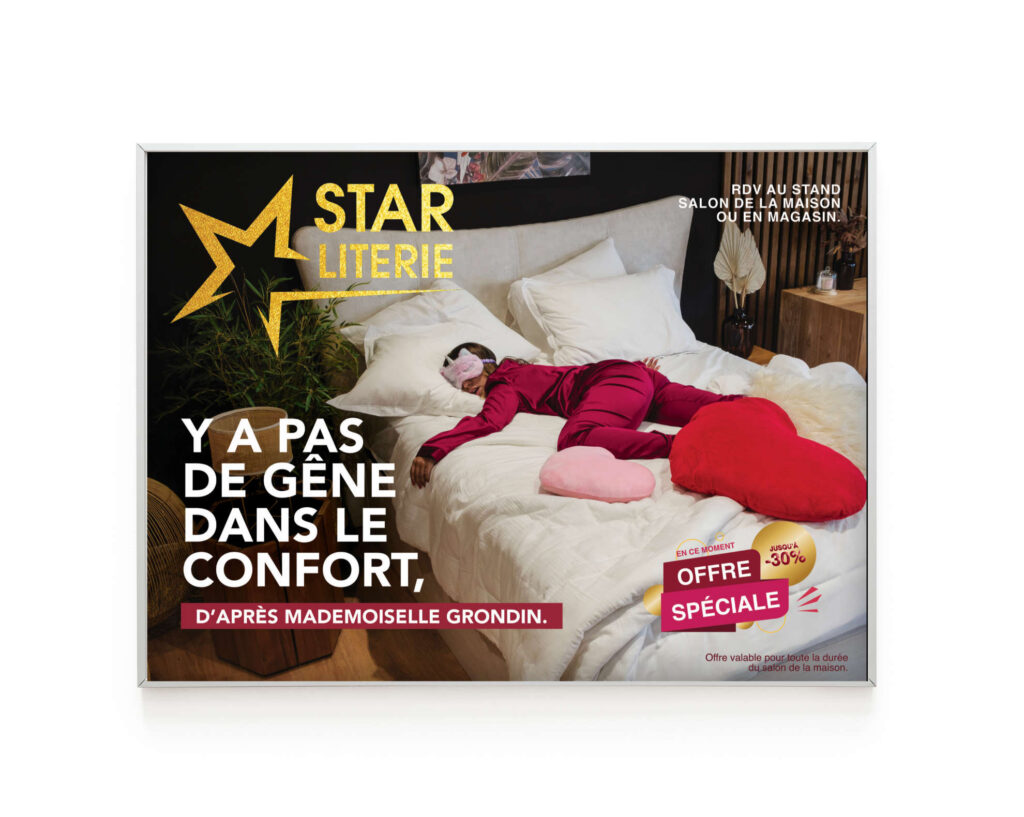 Campagne publicitaire à La Réunion pour magasin literie STAR LITERIE - communication