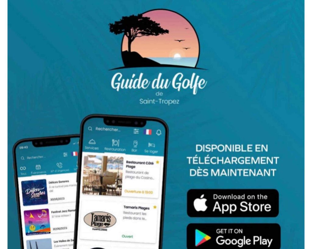 communication pour l'appli guide du golfe de saint-tropez - R NUMERIQUE