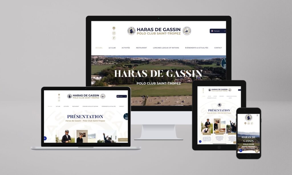 Site internet Haras de Gassin - Polo club saint-tropez - agence de communication R Numérique